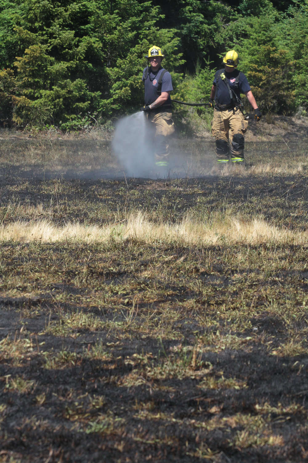 East Jefferson firefighters put out a grass fire Friday afternoon on a vacant lot next to the Jefferson Public Library. The fire was set off by children playing with fireworks, according to the Jefferson County Sheriff’s Office. Only two other major fires were reported during the heat spell; a fire at a logging site in Brinnon over the weekend, and a brush fire on Bee Mill Road north of Brinnon Monday.