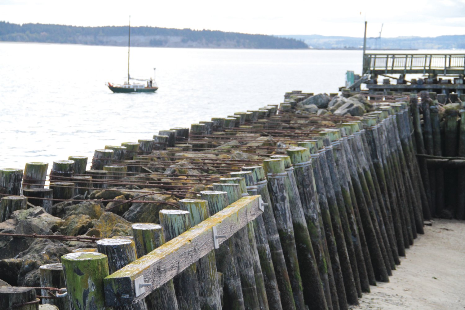 The replacement project of the Point Hudson breakwaters will begin after the Wooden Boat Festival.