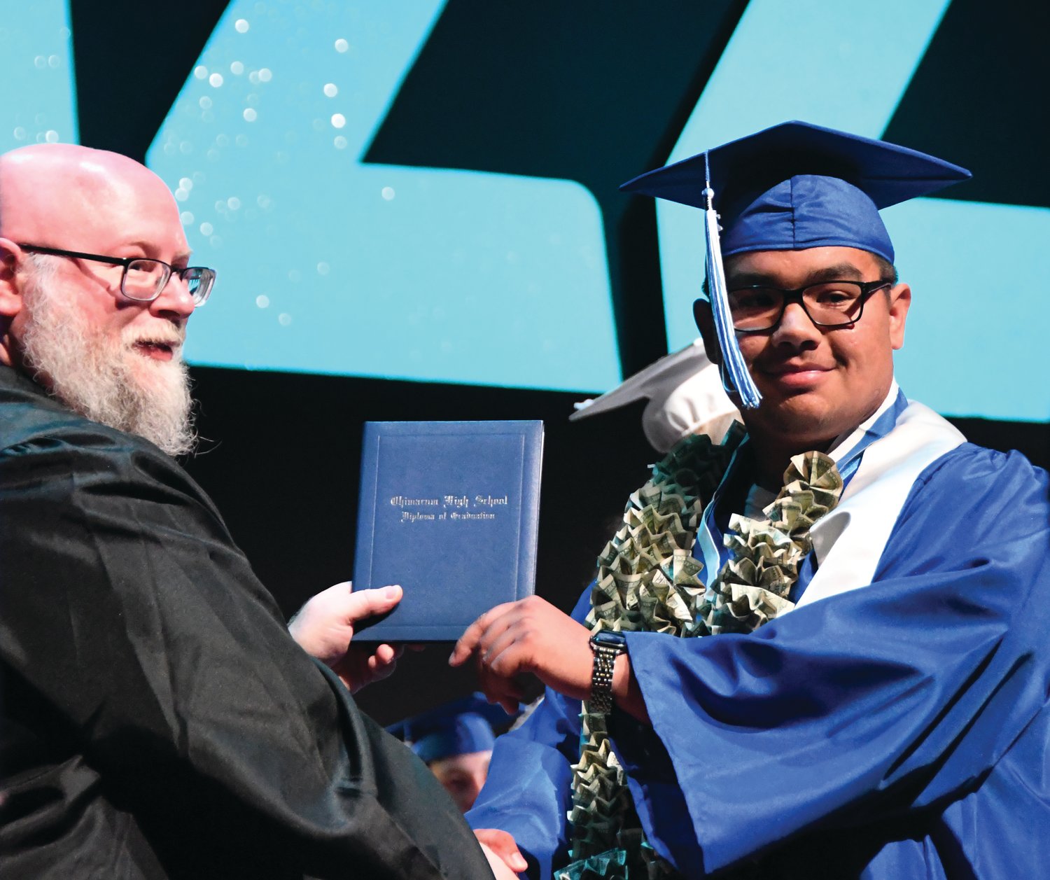 Chimacum graduate Anson Jones receives his diploma.