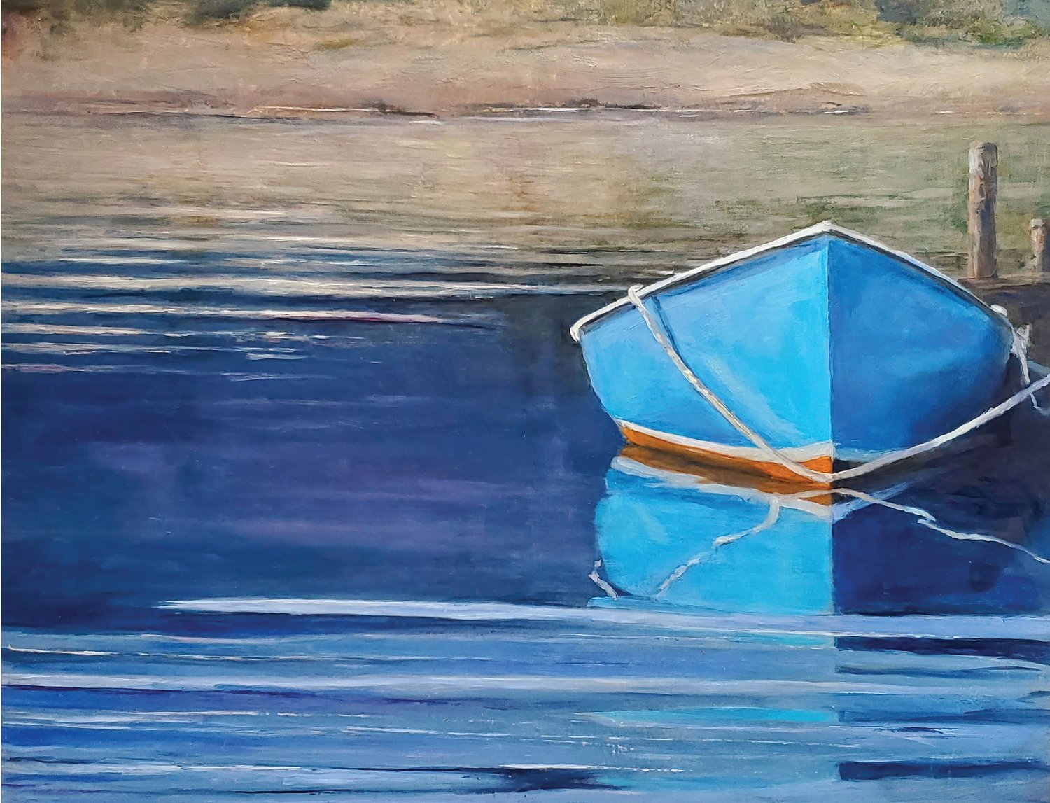 “Blue Boat” by Showcase Artist Linda Tilley.