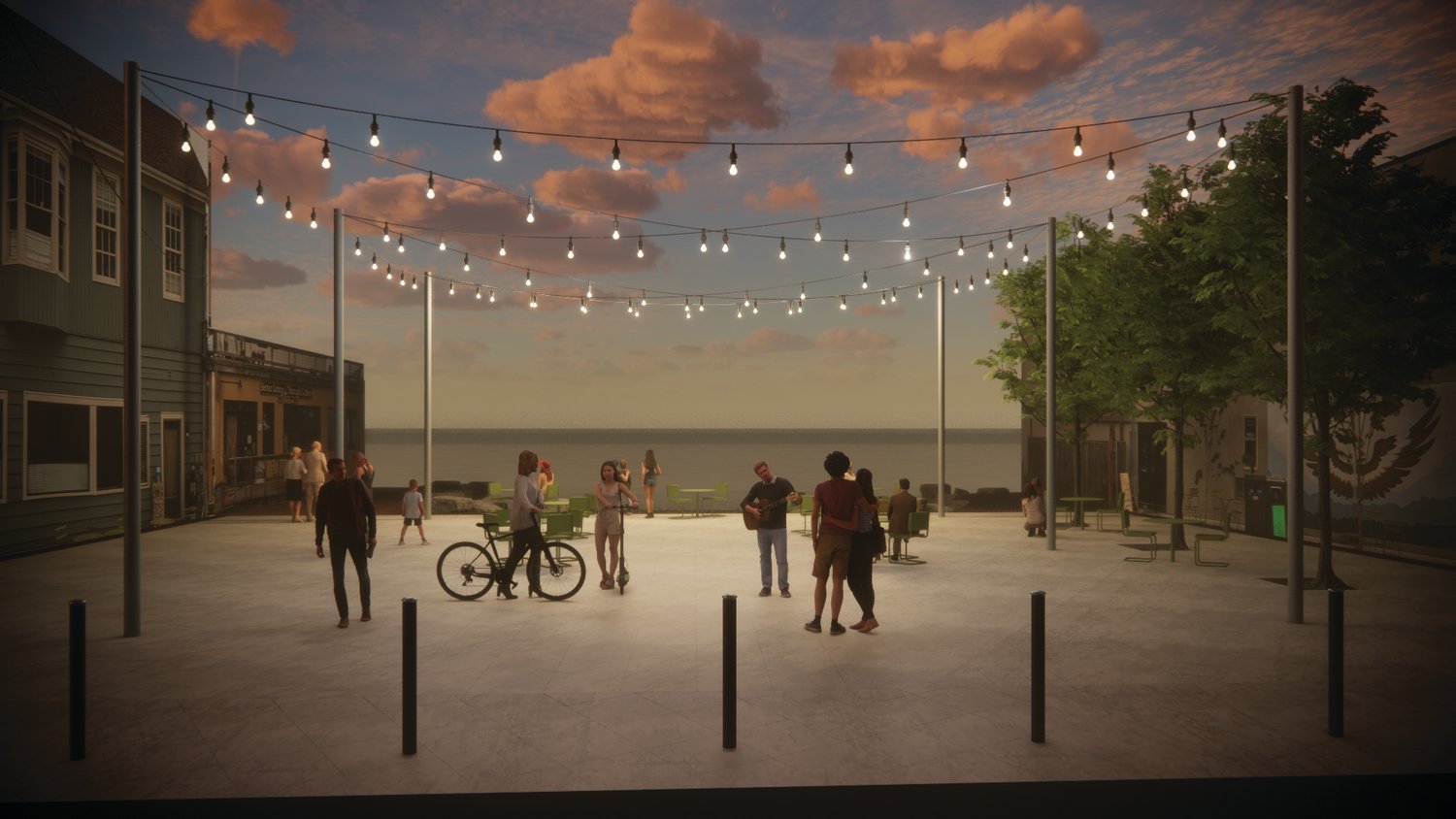A rendering of Tyler Street Plaza after construction is completed for the lighting project.