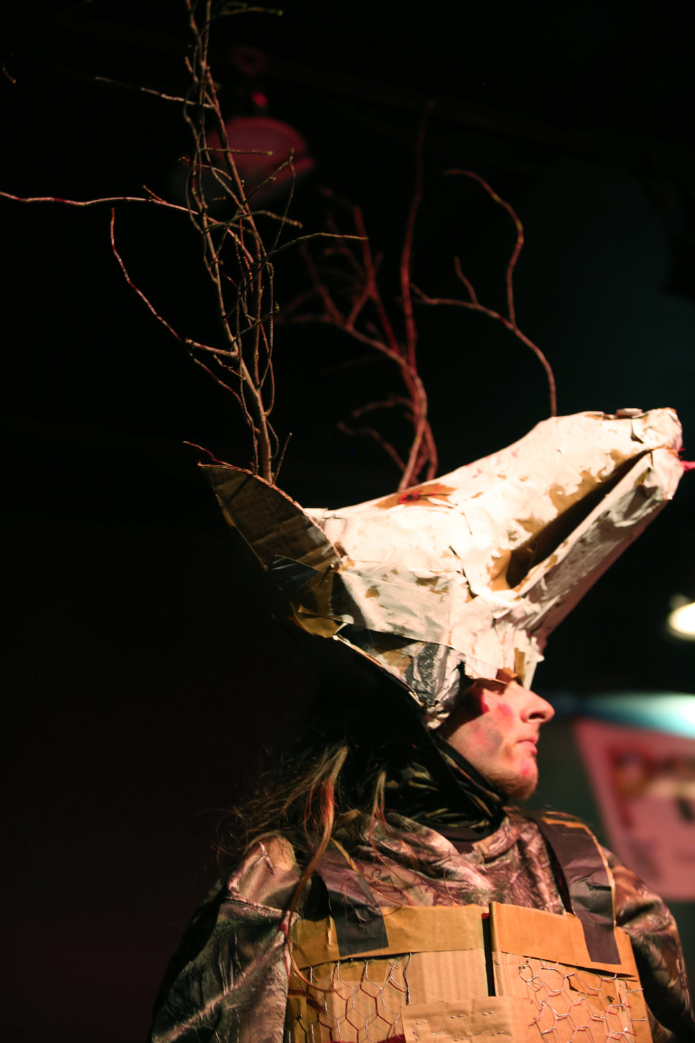 Winning “Best in Show,” Quilcene senior Jeremiah Satterrlee’s headpiece had the judges’ heads spinning.
